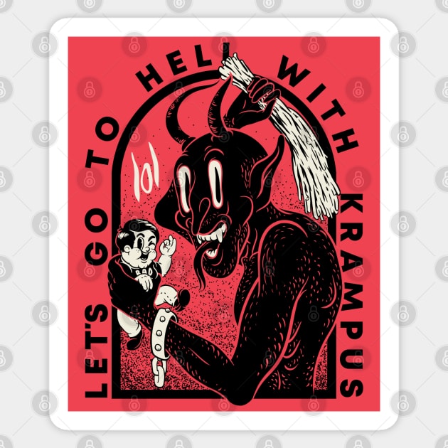 Christmas Sweaters - Krampus Sticker by anycolordesigns